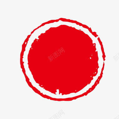 红色方块圆形红色印章元素图标图标