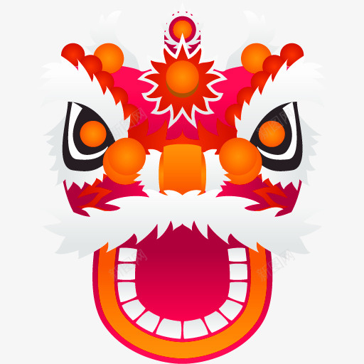 红色中国风舞狮装饰图案png免抠素材_88icon https://88icon.com 中国风 免抠PNG 红色 舞狮 装饰图案