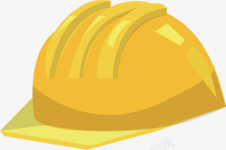水彩黄色安全帽矢量图素材