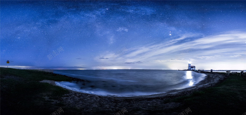 星空与江面背景背景