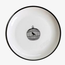 鸟笼实物鸟笼花样的盘子高清图片