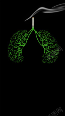 肺部与香烟禁止抽烟H5背景背景
