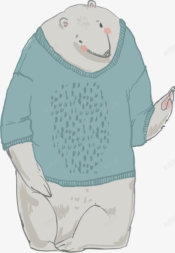 穿衣服的熊png免抠素材_88icon https://88icon.com 卡通 手绘 熊 衣服