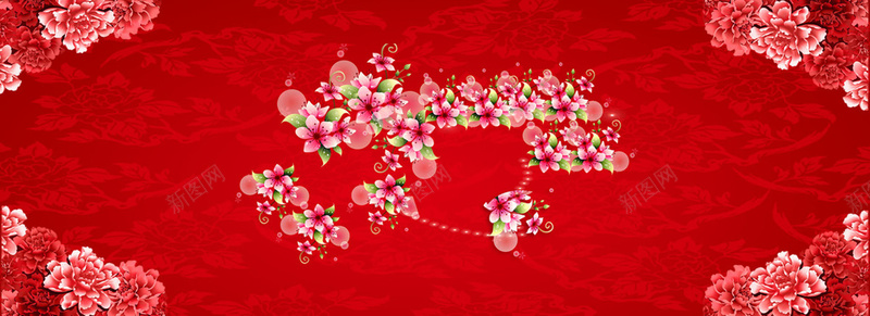 红绿碎花背景jpg设计背景_88icon https://88icon.com 红色 绿色 碎花 新年 质朴 海报banner 激情 狂欢