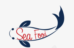黑色创意鱼型食物艺术字矢量图素材