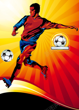 足球运动员矢量海报背景