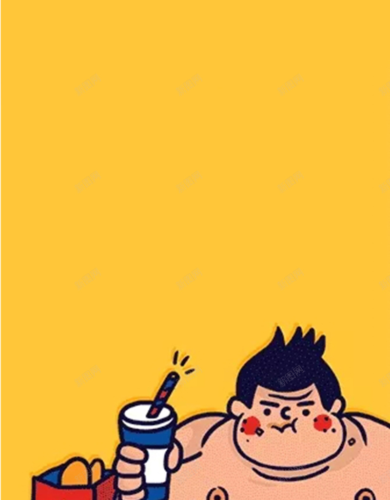 简约日系卡通风格H5背景图jpg设计背景_88icon https://88icon.com 分割 卡通 手绘 日系 海吃海喝 简约 零食 黄色