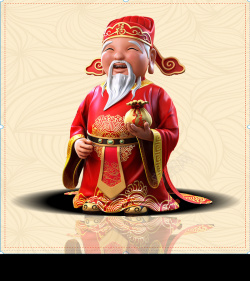 迎新春庆团圆中国风春节寿星的倒影背景素材高清图片