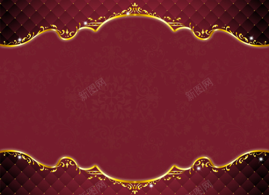 古典中国风奢华皮革质感金属花纹边框背景背景