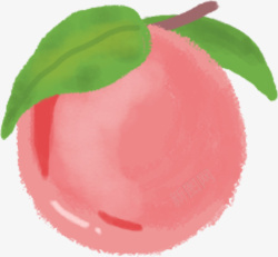 桃子水果手绘插画水果水蜜桃高清图片