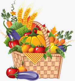 秋天秋天收获的蔬菜水果粮食作物高清图片