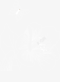 线条版蝴蝶花朵矢量图素材