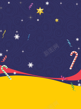 儿童童趣丝带糖果星星雪花宣传海报背景背景