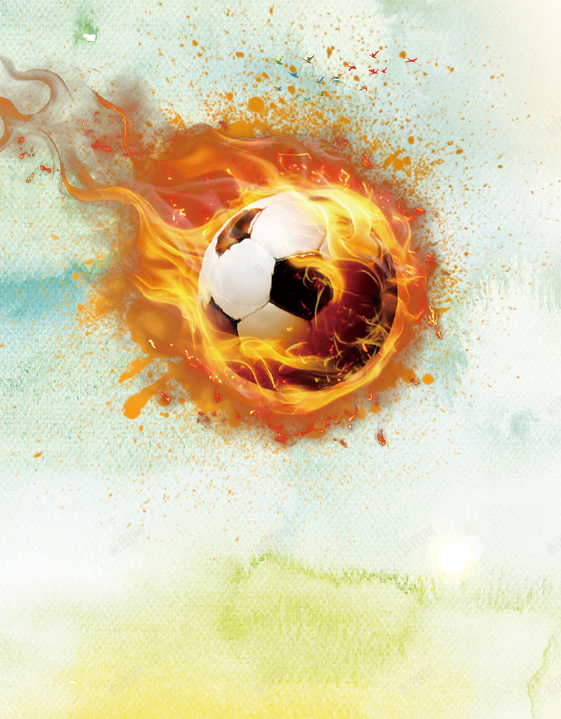 着火了的足球背景psd设计背景_88icon https://88icon.com psd 海报 激情 火焰 科幻 背景 足球 运动 飘带 高清背景设计图