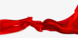红色丝绸绸带节日素材