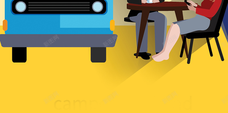 卡通自驾游旅行H5背景jpg设计背景_88icon https://88icon.com H5背景 卡通 卡通人物 帐篷 手绘 旅行 汽车 童趣 自驾游