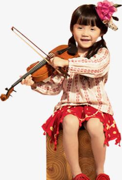 小女孩拉小提琴素材