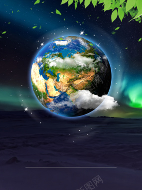 创意梦幻地球星空气象局海报背景背景