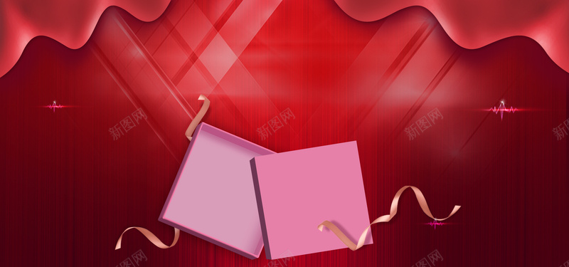 红色简约大气礼盒bannerpsd设计背景_88icon https://88icon.com 大气 奢华 浪漫 礼物 礼盒 简约 红色 高档