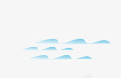 蓝色海波浪纹路矢量图素材