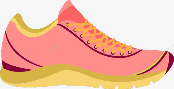 卡通粉色运动鞋png免抠素材_88icon https://88icon.com 免抠PNG 卡通 弧线 粉色 线条 运动鞋