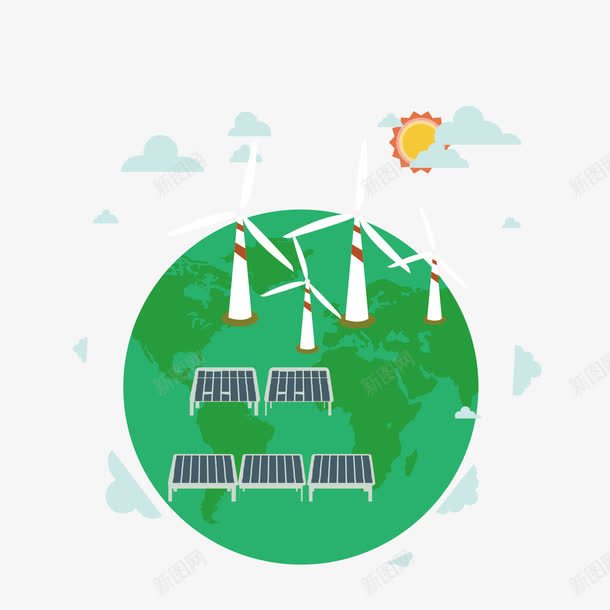 节能环保元素png免抠素材_88icon https://88icon.com 地球 环保 节能