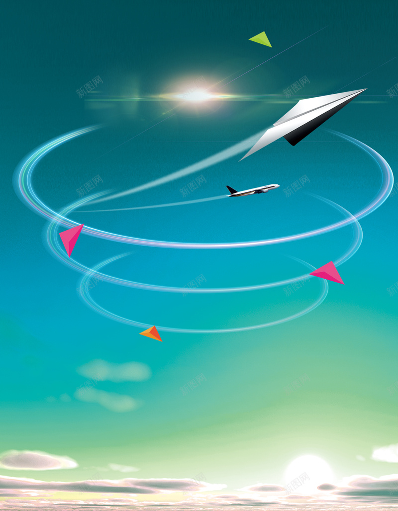 清新天空纸飞机绿色背景psd设计背景_88icon https://88icon.com 光芒 出行 天空 太阳 旅游 旅行 清新 简约 纸飞机 绿色 背景 高空