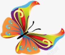 彩色手绘创意蝴蝶素材