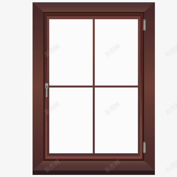 单扇红木木窗png免抠素材_88icon https://88icon.com 单扇 手绘 木窗 红木
