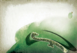 墨迹玉器中国风绿色玉器背景素材高清图片