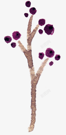手绘水彩花环花卉叶子枝干素材
