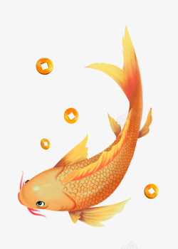 国潮金钱锦鲤插画素材