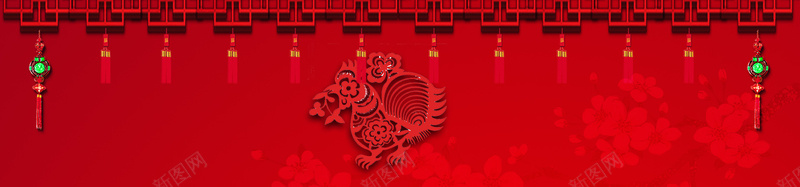 新年快乐春节剪纸海报背景