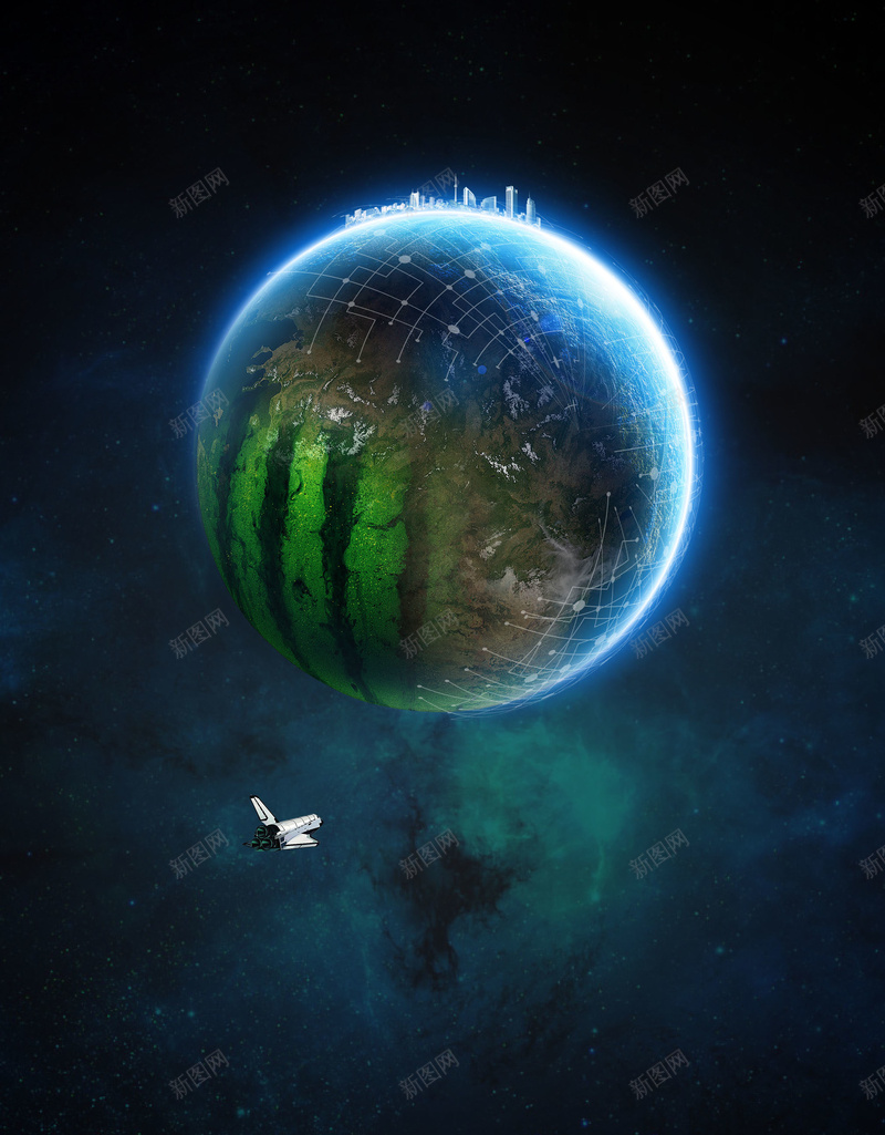 地球宇宙科技感海报psd设计背景_88icon https://88icon.com 商务 地球宇宙科技感海报 科幻 科技 科技感 科技风 高科技