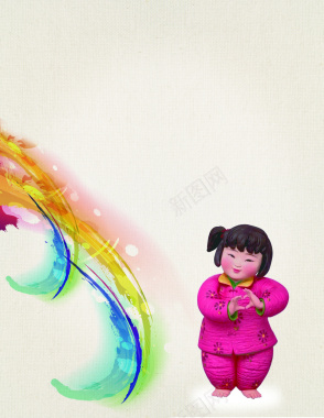 中国娃娃我的中国梦海报背景素材背景