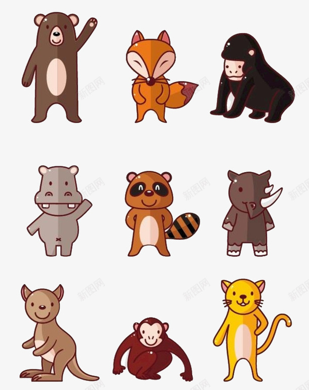 猩猩狐狸小动物png免抠素材_88icon https://88icon.com 卡通小动物 狮子 猴子 袋鼠 长颈鹿