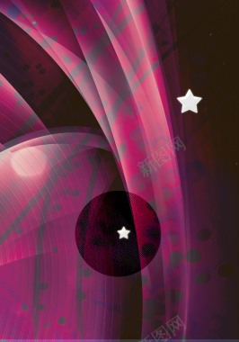 紫飘带五角星背景素材背景