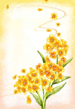 淡雅黄色小花背景元素背景