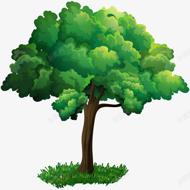 卡通植物绿色手绘树木元素png免抠素材_88icon https://88icon.com 卡通 树 植物 绿植