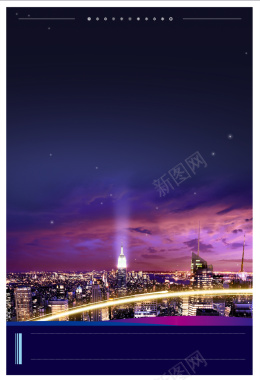 城市夜景紫色印刷背景背景