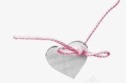 粉色绳结爱心装饰素材