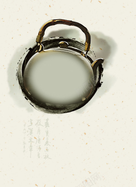 中国风水墨晕染古典茶壶造型背景素材背景