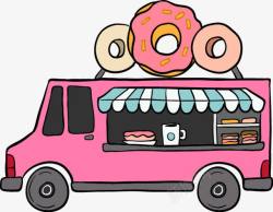 卡通手绘快餐车素材