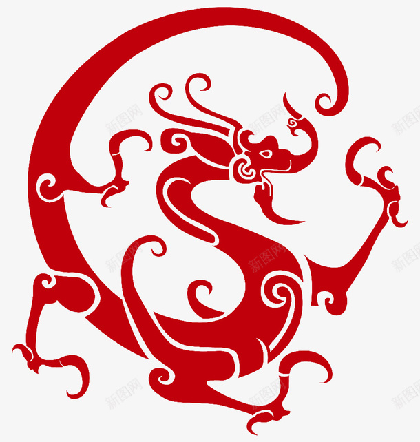 剪纸工艺龙底纹png免抠素材_88icon https://88icon.com 传统 剪纸 应龙 神兽 龙 龙底纹 龙抬头