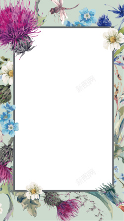 清新白纸手绘花朵纸张H5背景矢量图高清图片