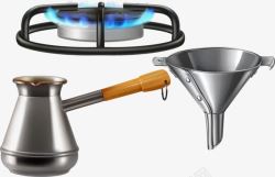 金属厨具漏斗水舀煤气灶素材