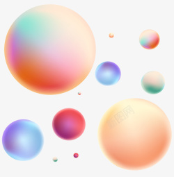 漂浮彩色球体素材