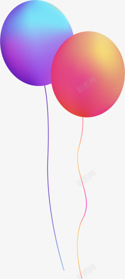 橙色气球流体渐变风气球高清图片