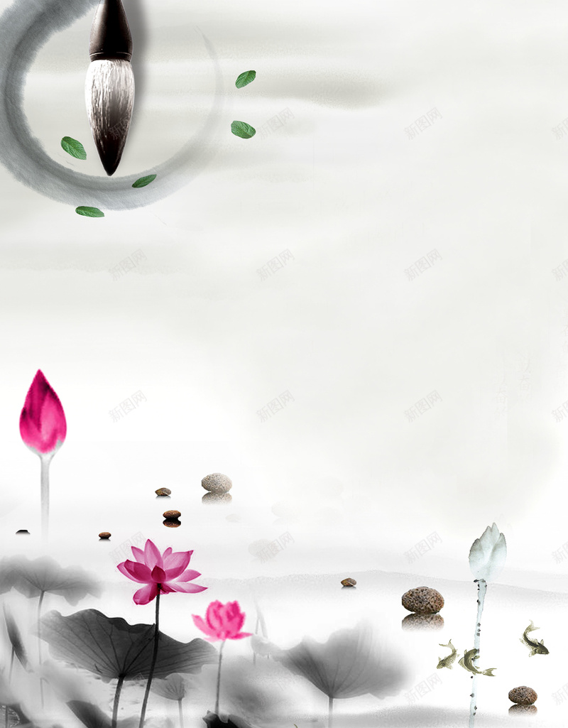 水墨画水墨展板荷花毛笔eps设计背景_88icon https://88icon.com 荷花 水墨 水墨风景 水墨荷花 水墨画 水墨展板