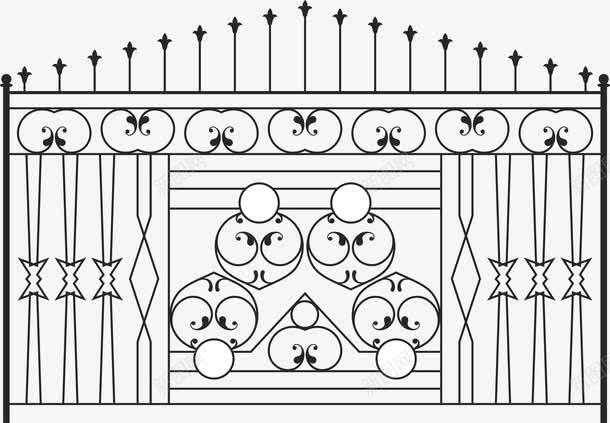 欧式铁艺围栏铁门png免抠素材_88icon https://88icon.com 围栏 欧式 铁艺 铁门 门装饰